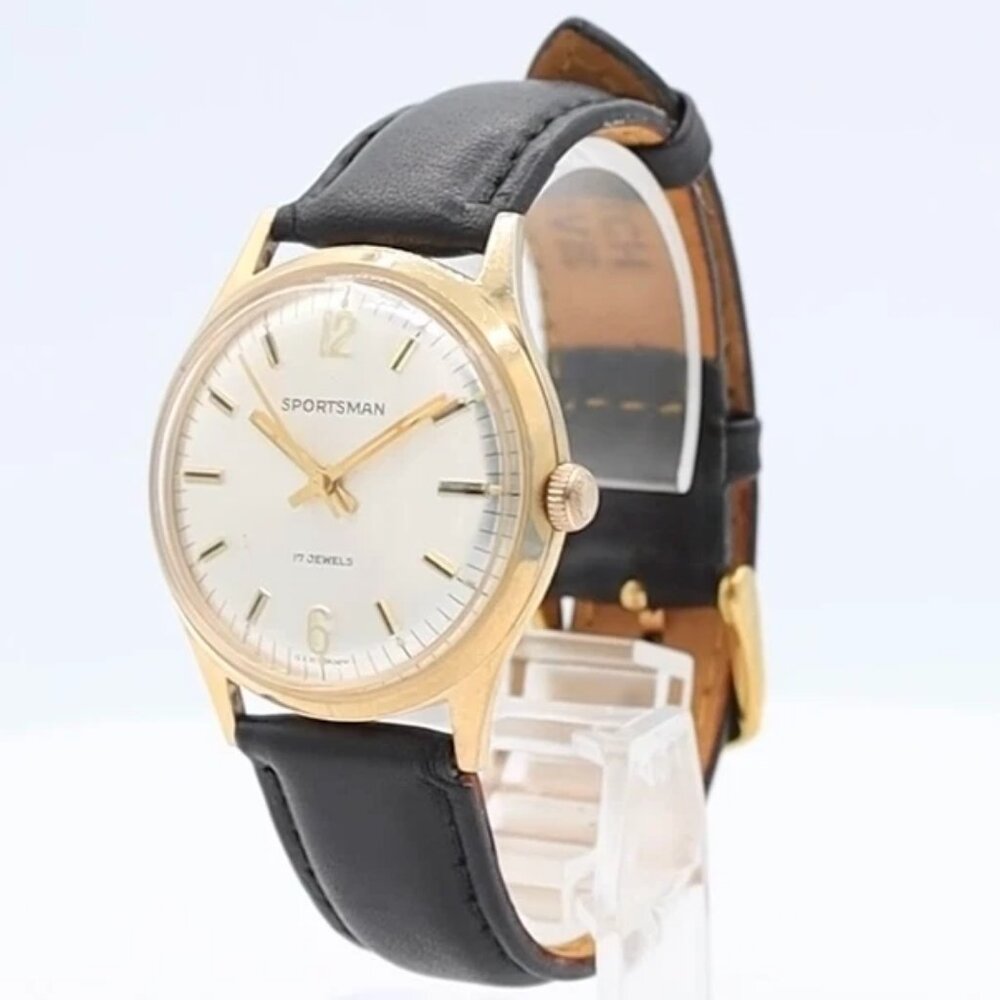 Vintage Elgin 0059 Sportsman Men's Mechanical Wristwatch P 72 Germany Gold Tone